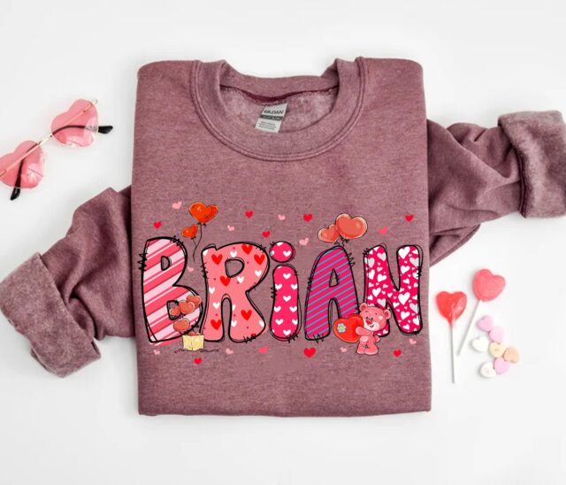 Personalized Name Valentine’s Shirt – Custom Family & Couple Valentine’s Day Gift