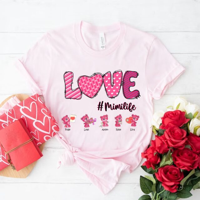 Personalized Love Grandma Life Shirt – Valentine Gift with Kids’ Names