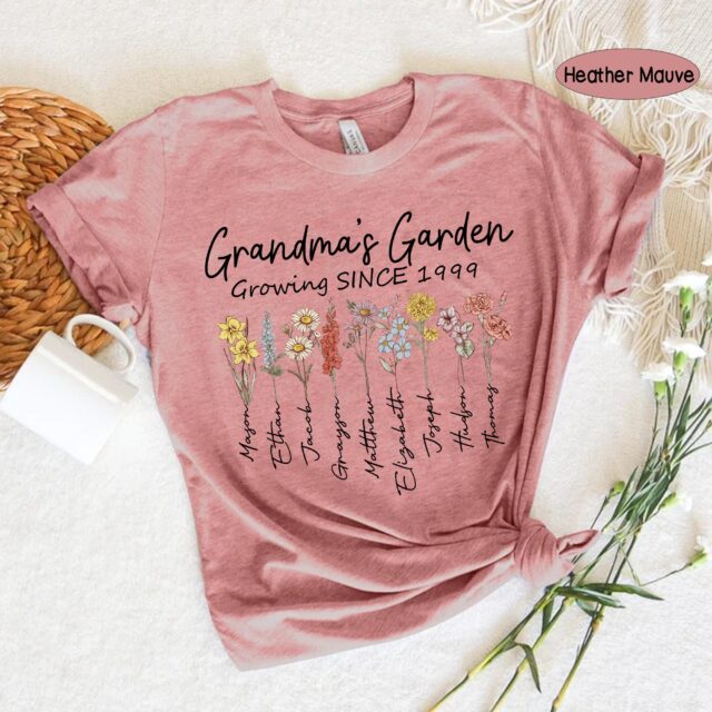 Personalized Grandma’s Garden Shirt – Custom Birth Month Flower Gift for Mimi, Nana, Gigi