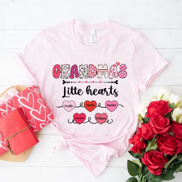Grandma’s Little Hearts Shirt – Custom Valentine Nana, Mimi, Gigi Gift for Mother’s Day