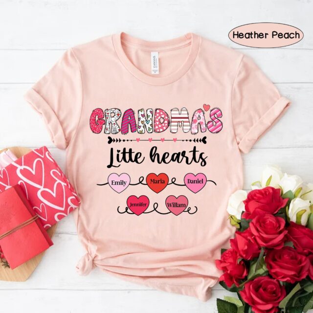 Grandma’s Little Hearts Shirt – Custom Valentine Nana, Mimi, Gigi Gift for Mother’s Day
