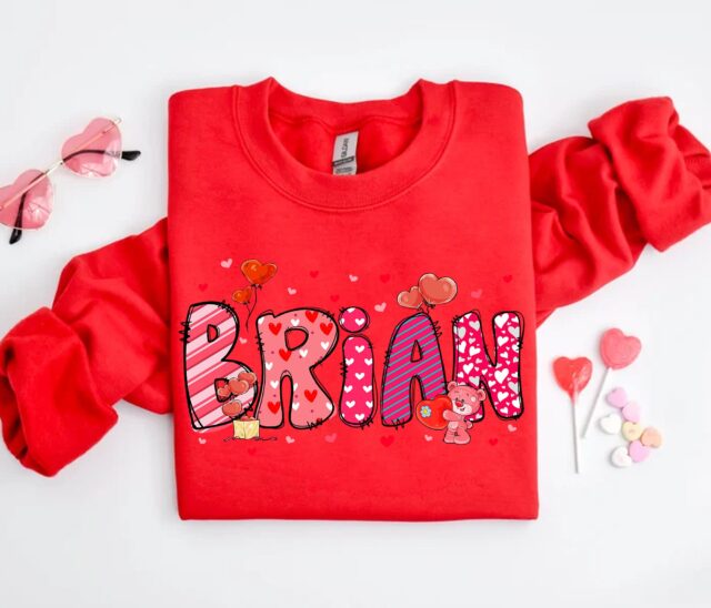 Personalized Name Valentine’s Shirt – Custom Family & Couple Valentine’s Day Gift