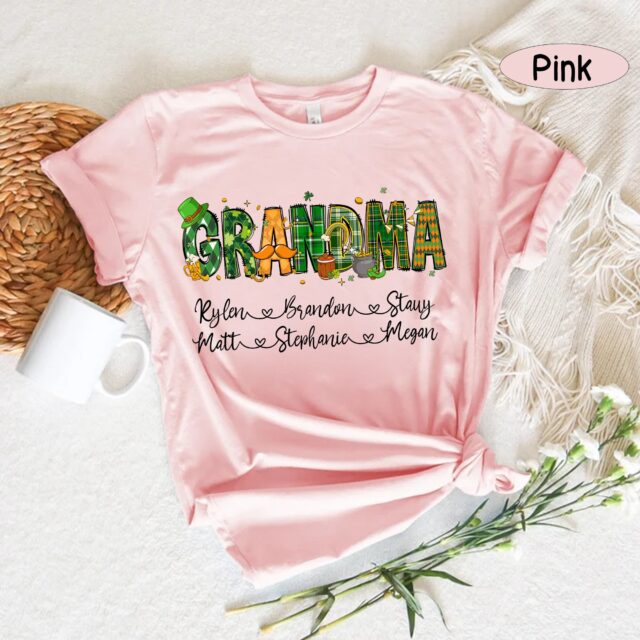 Personalized Mama Shirt – St. Patrick’s Day Mimi with Grandkids’ Names