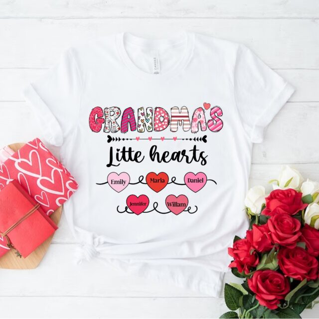 Grandma’s Little Hearts Shirt – Custom Valentine Nana, Mimi, Gigi Gift for Mother’s Day