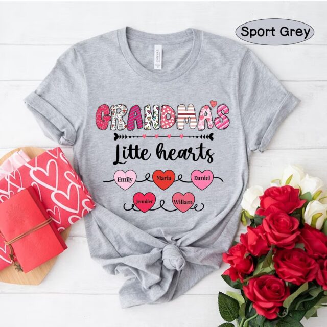 Grandma’s Little Hearts Shirt – Custom Valentine Nana, Mimi, Gigi Gift for Mother’s Day