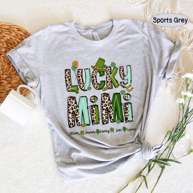 Personalized Lucky Mimi Shirt – St. Patrick’s Day Grandma with Grandkids’ Names