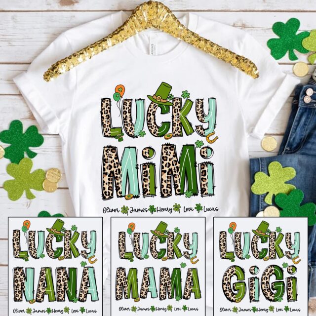 Personalized Lucky Mimi Shirt – St. Patrick’s Day Grandma with Grandkids’ Names