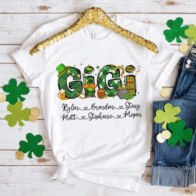 Personalized Mama Shirt – St. Patrick’s Day Mimi with Grandkids’ Names