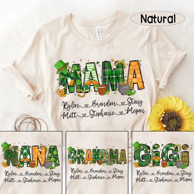 Personalized Mama Shirt – St. Patrick’s Day Mimi with Grandkids’ Names
