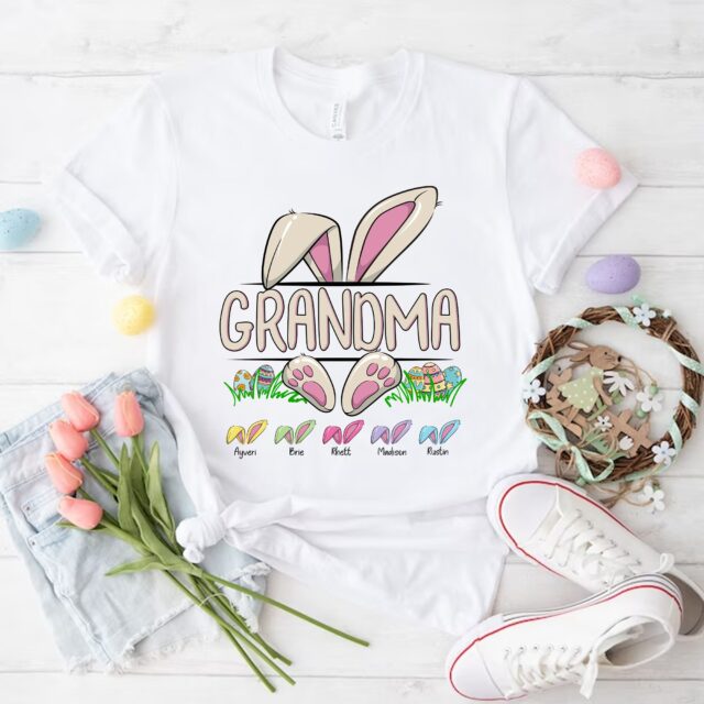 Personalized Easter Grandma Shirt – Bunny Nana, Mimi, Gigi Shirt for Mother’s Day