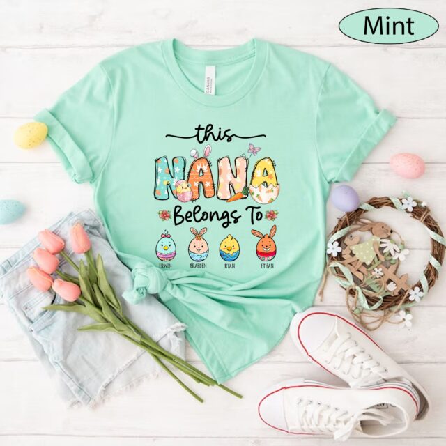 Personalized “This Grandma Belongs To” Easter Shirt – Custom Eggs Mimi, Nana Shirt