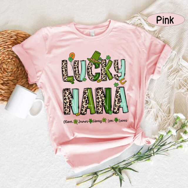 Personalized Lucky Mimi Shirt – St. Patrick’s Day Grandma with Grandkids’ Names
