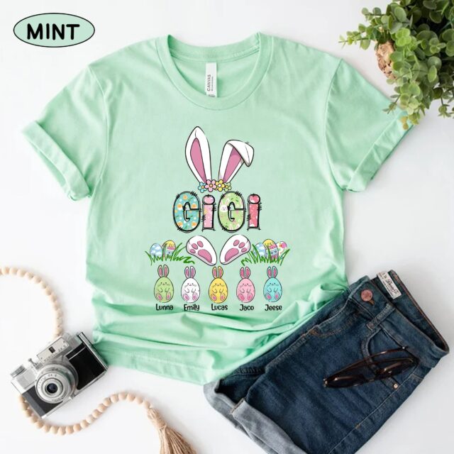 Personalized Easter Mom Grandma Shirt – Bunny Nana, Mimi, Gigi for Easter & Mother’s Day