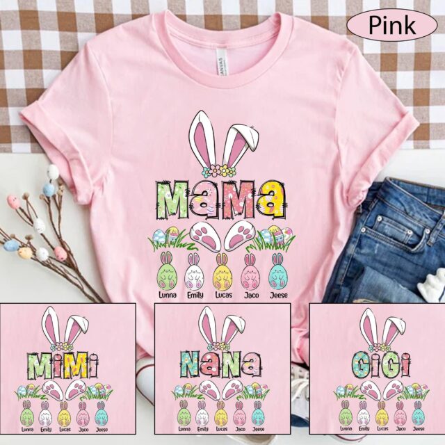Personalized Easter Mom Grandma Shirt – Bunny Nana, Mimi, Gigi for Easter & Mother’s Day