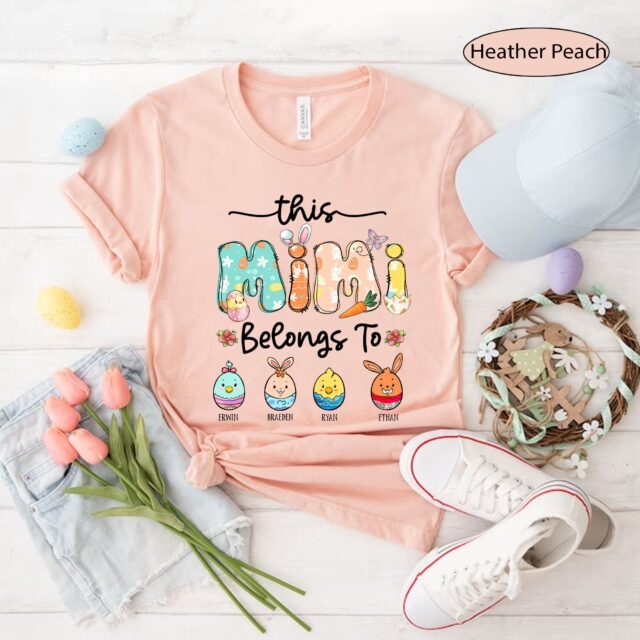 Personalized “This Grandma Belongs To” Easter Shirt – Custom Eggs Mimi, Nana Shirt