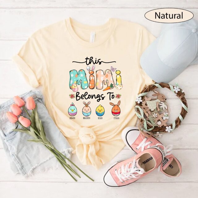 Personalized “This Grandma Belongs To” Easter Shirt – Custom Eggs Mimi, Nana Shirt