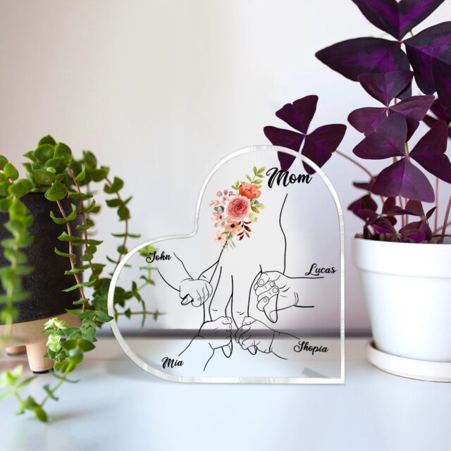 Personalized Grandma Acrylic Plaque – Custom Grandma Gnomes Desk Decoration for Mother’s Day