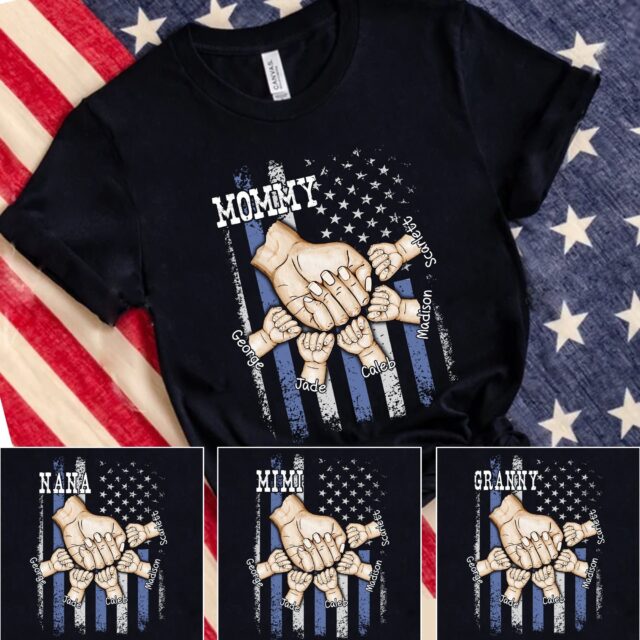 Personalized Grandma Shirt – Grandkid Hand-in-Hand Design