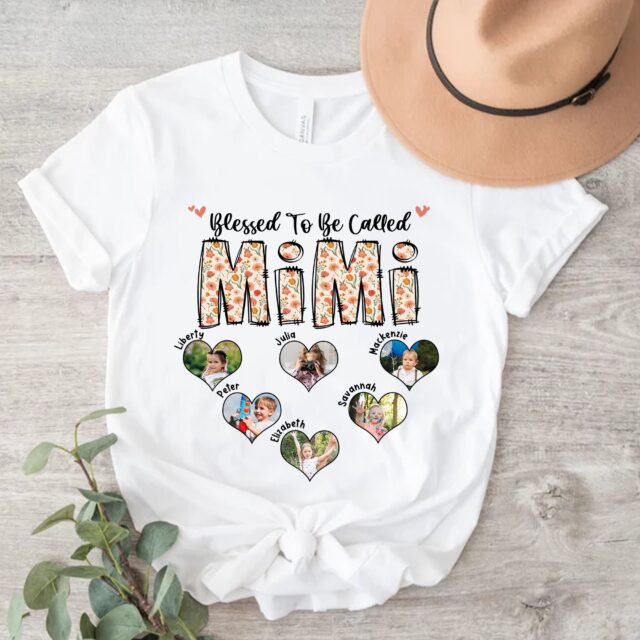 Personalized “Blessed to Be Called Grandma” Shirt – Custom Photo Mimi Shirt for Mother’s Day