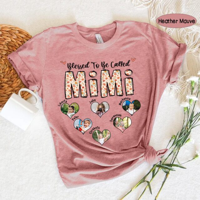 Personalized “Blessed to Be Called Grandma” Shirt – Custom Photo Mimi Shirt for Mother’s Day