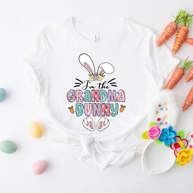 Personalized Grandma Bunny Shirt – Easter Bunny Nana, Mimi with Grandkids for Easter Day