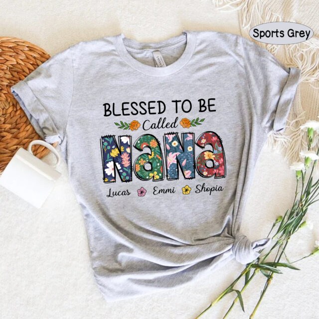 Personalized Blessed Grandma Shirt – Custom Kidnames & Autumn Design