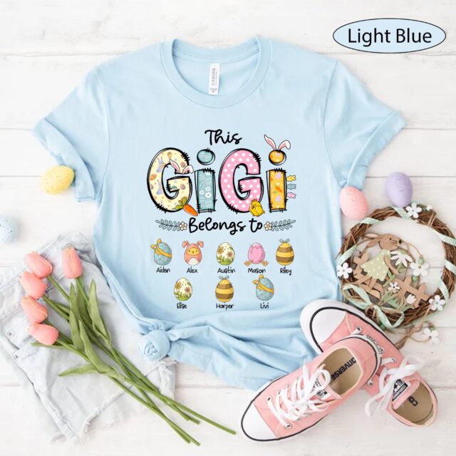 Custom “This Grandma Belongs To” Shirt – Personalized Easter Mimi, Nana Shirt with Eggs