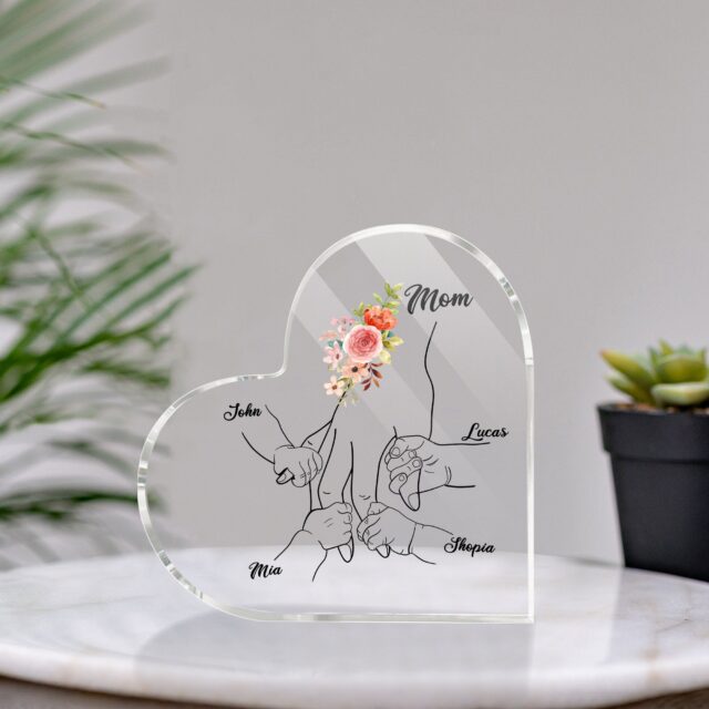 Personalized Grandma Acrylic Plaque – Custom Grandma Gnomes Desk Decoration for Mother’s Day
