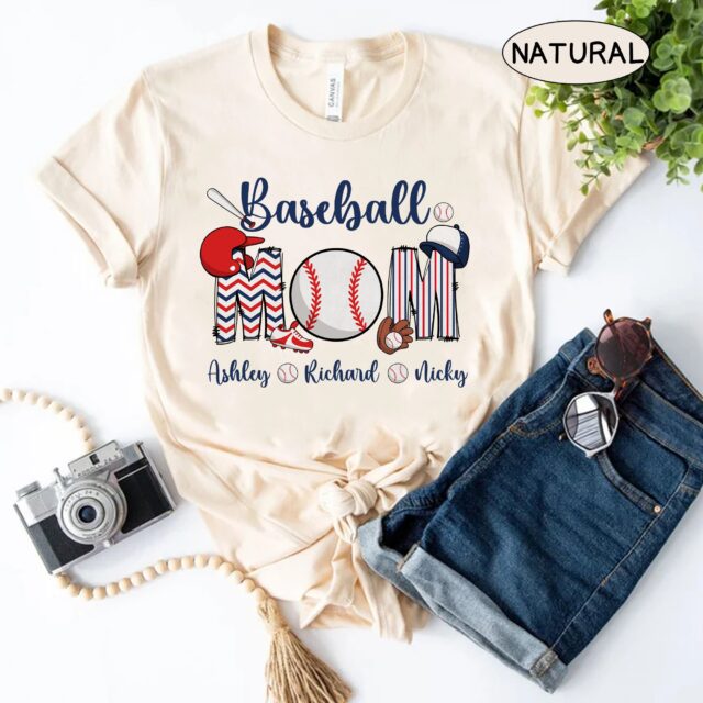 Personalized Baseball Grandma Shirt – Custom Name Tee for Nana or Mom