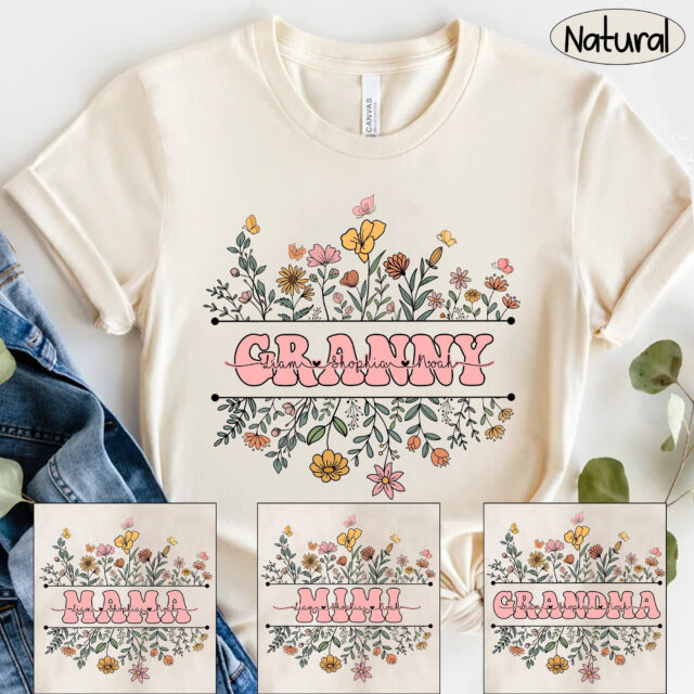 Personalized Wildflower Grandma Shirt – Custom Kidnames & Autumn Sweatshirt
