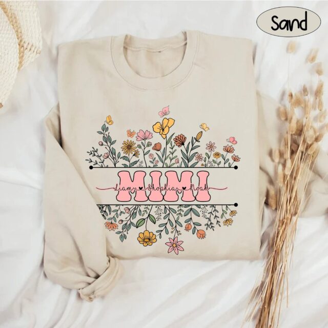 Personalized Mama Wildflower Shirt – Custom Kidnames & Autumn Sweatshirt