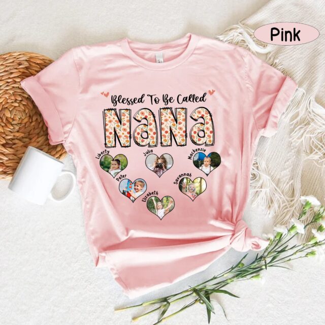 Personalized “Blessed to Be Called Grandma” Shirt – Custom Photo Mimi Shirt for Mother’s Day