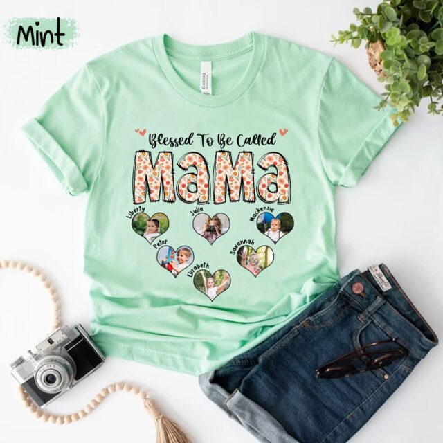 Personalized “Blessed to Be Called Grandma” Shirt – Custom Photo Mimi Shirt for Mother’s Day