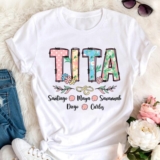 Personalized Mexican Grandma Shirt – Custom Abuela Tee with Kids’ Names for Mother’s Day