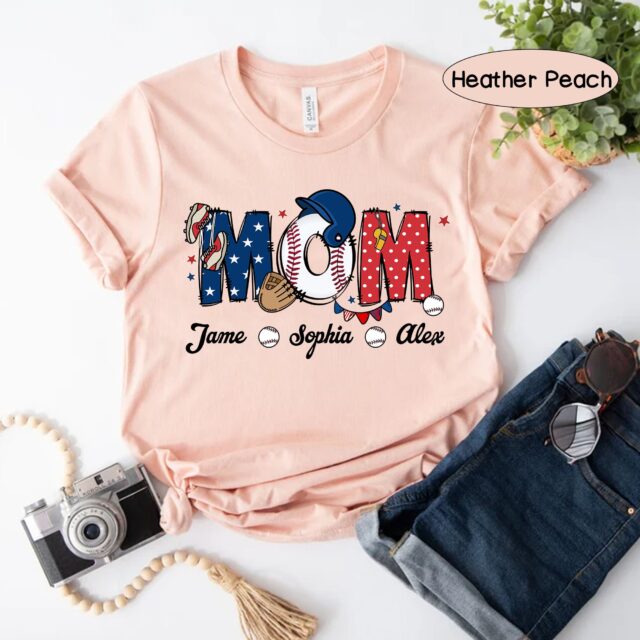 Personalized Baseball Grandma Shirt – Custom Name Gift for Nana or Mom