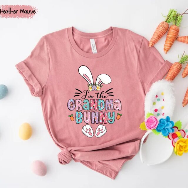 Personalized Grandma Bunny Shirt – Easter Bunny Nana, Mimi with Grandkids for Easter Day