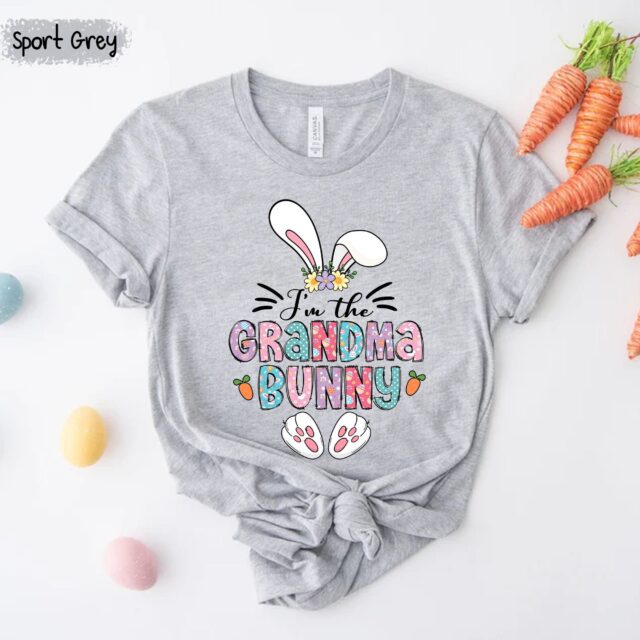 Personalized Grandma Bunny Shirt – Easter Bunny Nana, Mimi with Grandkids for Easter Day