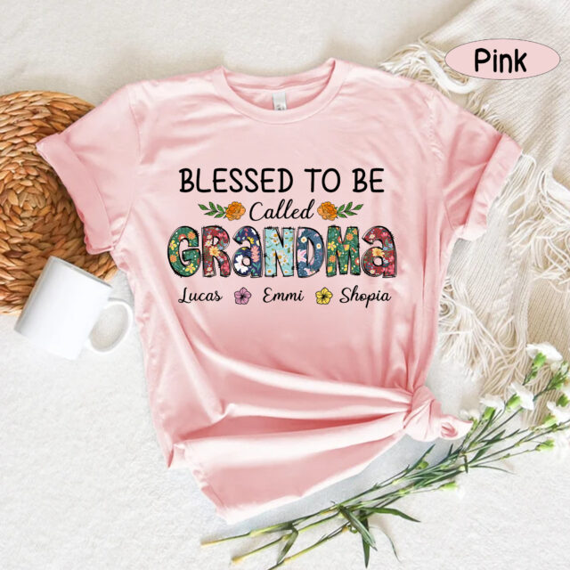 Personalized Blessed Grandma Shirt – Custom Kidnames & Autumn Design