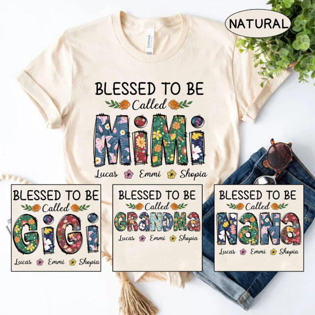 Personalized Blessed Grandma Shirt – Custom Kidnames & Autumn Design