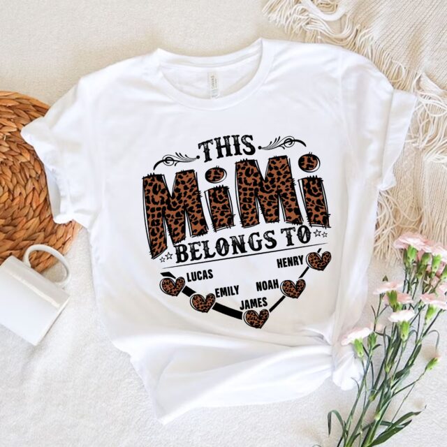Personalized Leopard Grandma Shirt – Custom Nana Tee with Name