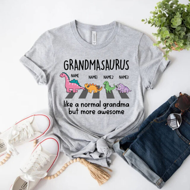 Grandmasaurus Shirt – Like a Normal Grandma but More Awesome, Custom Name for Mother’s Day