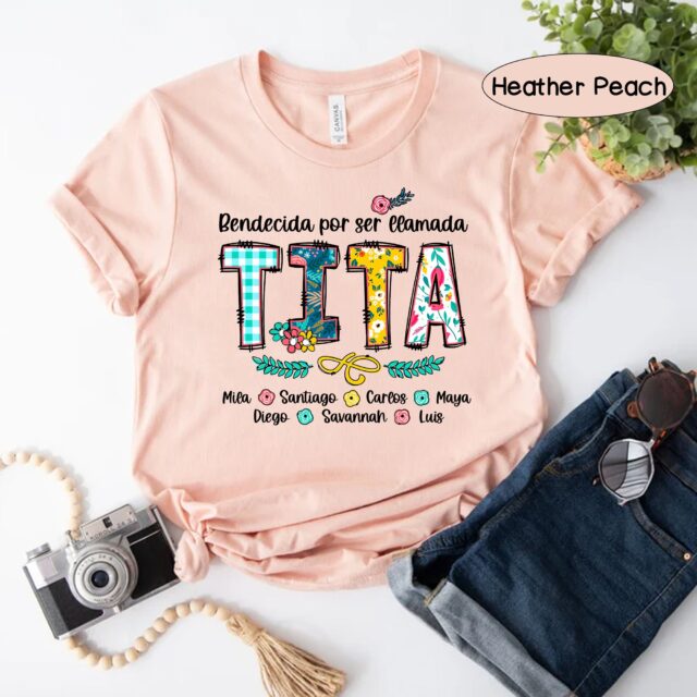 Personalized Abuela T-Shirt – Blessed Nana with Kids’ Art & Name