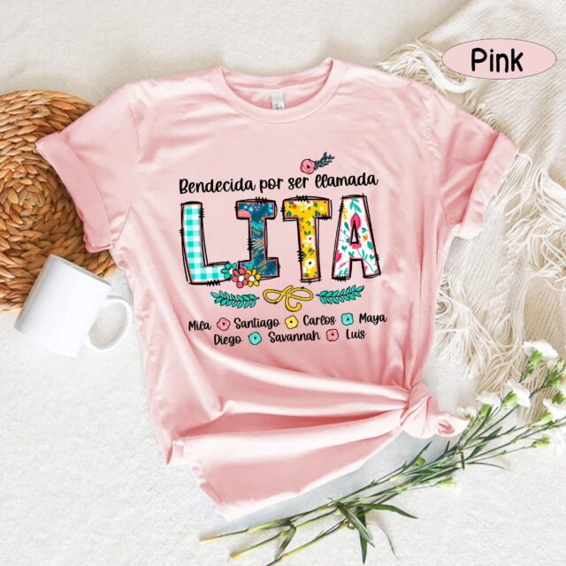 Personalized Abuela T-Shirt – Blessed Nana with Kids’ Art & Name
