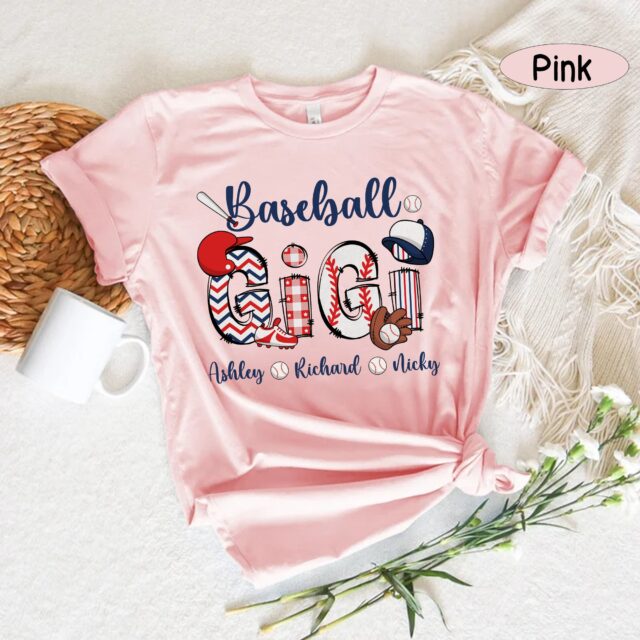 Personalized Baseball Grandma Shirt – Custom Name Tee for Nana or Mom