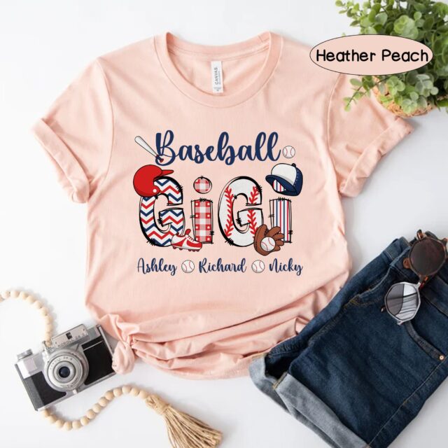 Personalized Baseball Grandma Shirt – Custom Name Tee for Nana or Mom
