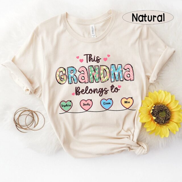 “This Grandma Belongs To” Shirt – Personalized Custom Grandma Tee for Mother’s Day
