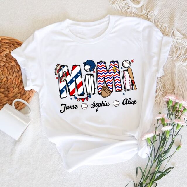 Personalized Baseball Grandma Shirt – Custom Name Gift for Nana or Mom