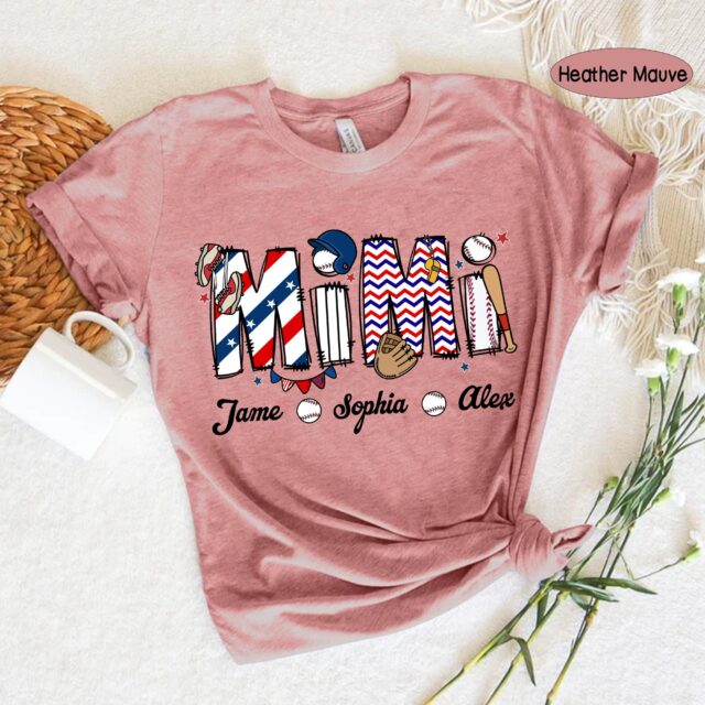 Personalized Baseball Grandma Shirt – Custom Name Gift for Nana or Mom