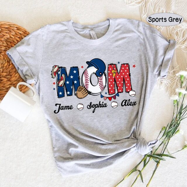 Personalized Baseball Grandma Shirt – Custom Name Gift for Nana or Mom