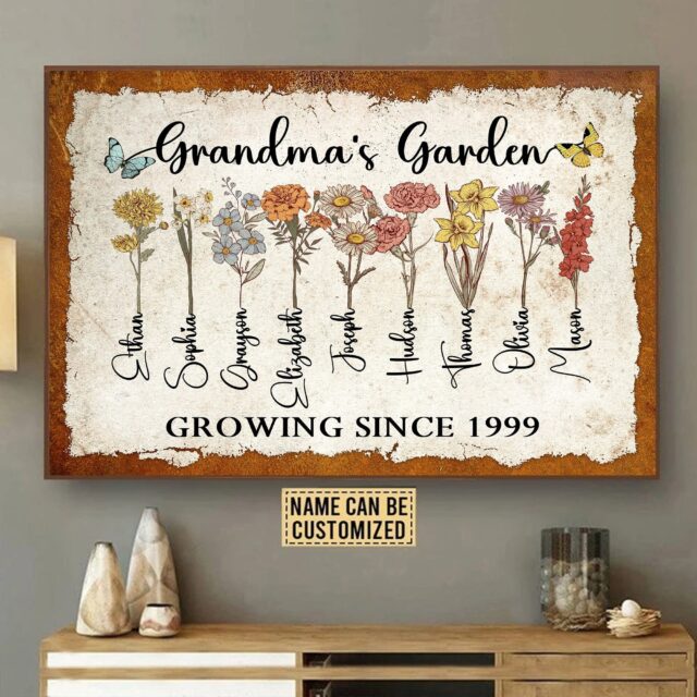 Custom Birth Month Flower Shirt – Personalized Grandma’s Garden Poster